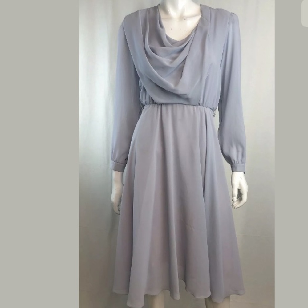 Ursula of Switzerland Draped Midi Shift Dress - Picture 2 of 8